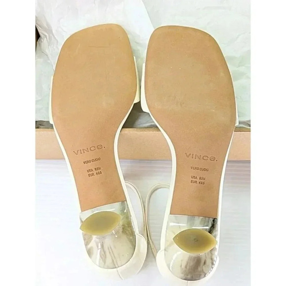 Vince Women's Pepa Ankle Strap Mid Heel Sandals Marble Cream Size 9.5 MSRP $295 - Picture 10 of 12